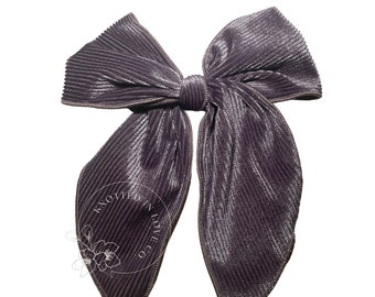 Purple Corduroy Velvet Sailor Bow on Clip