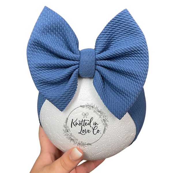 Indigo Blue Headband Bow