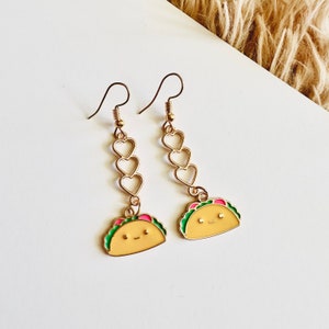 Cute taco earrings, taco jewelry, taco lover, novelty earrings, cute earrings, earrings for women