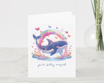You're Whaley Magical – Cute Whale Pun Greeting Card