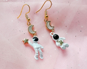 Astronaut Moon Earrings