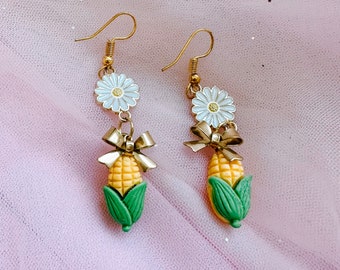 Corn & Flower Earrings