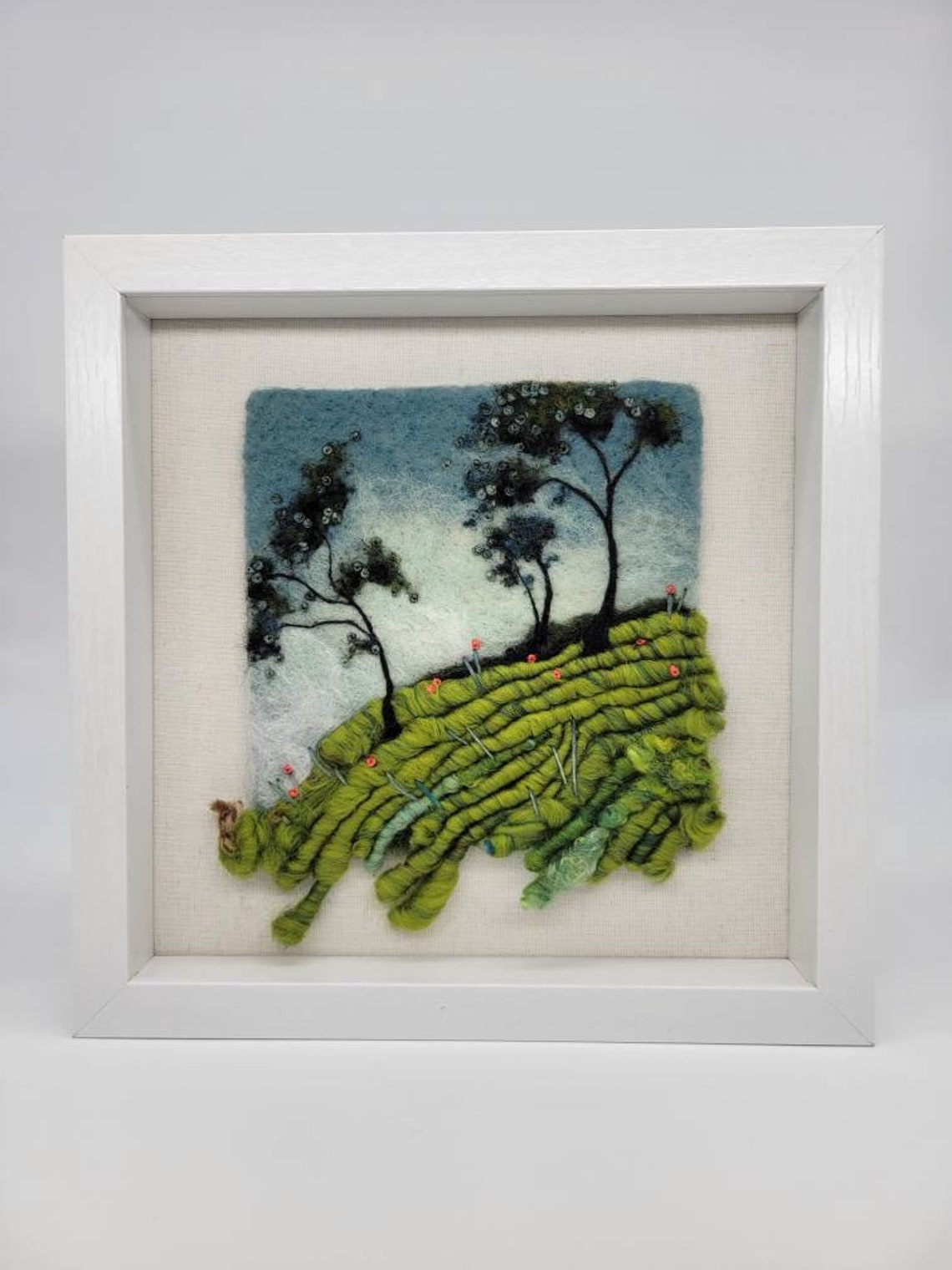 Felt Art Trees Felted Wool Art Wool Painting Needle Etsy