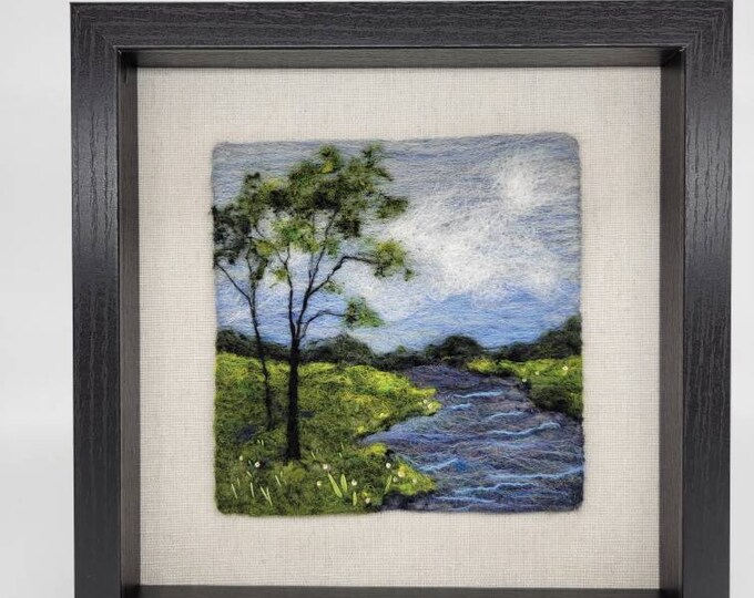 Felt Art River Tree Felted Landscape Felted Felt Art Etsy