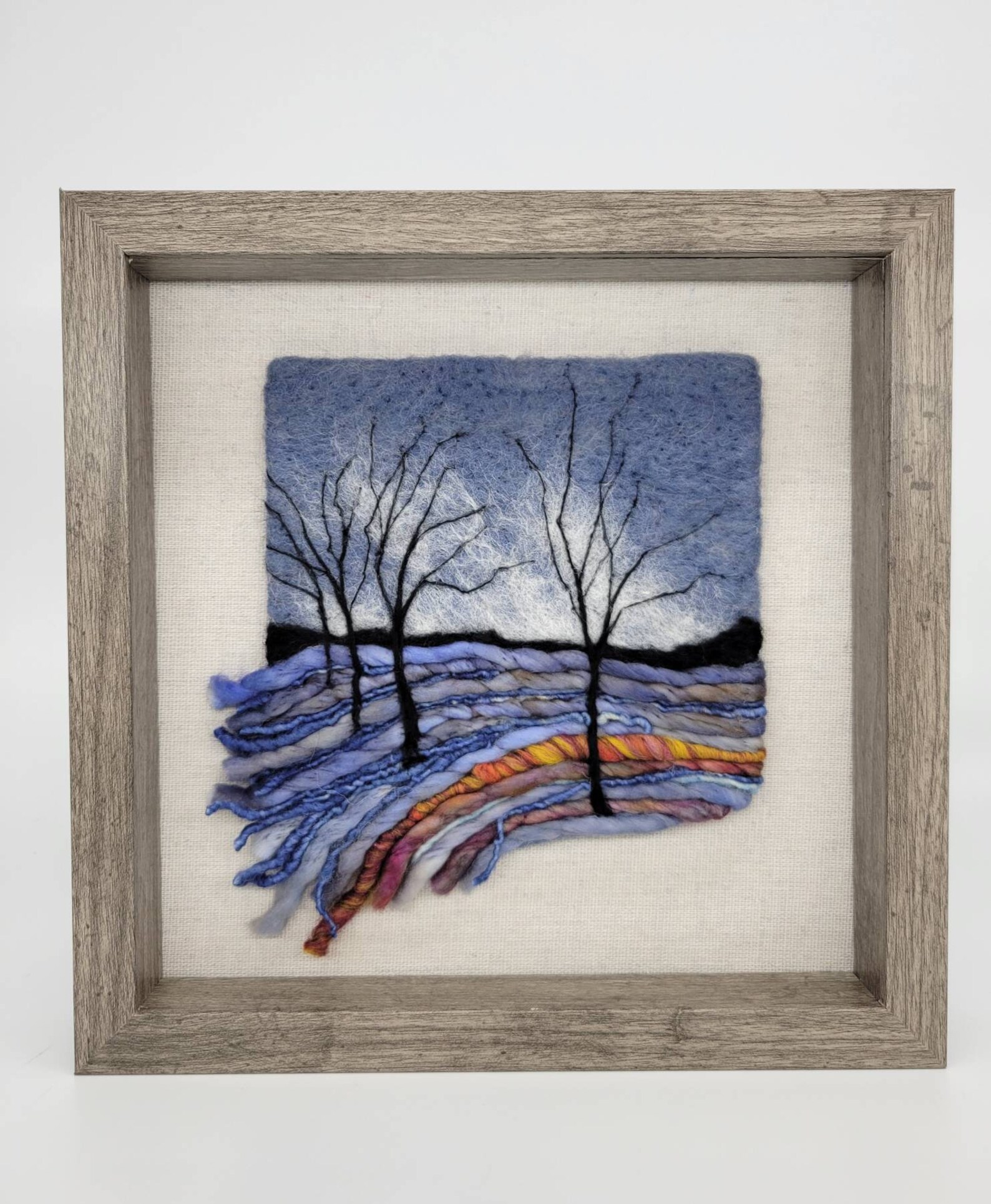 Felt Art Trees Felted Wool Art Wool Painting Wool Art Etsy