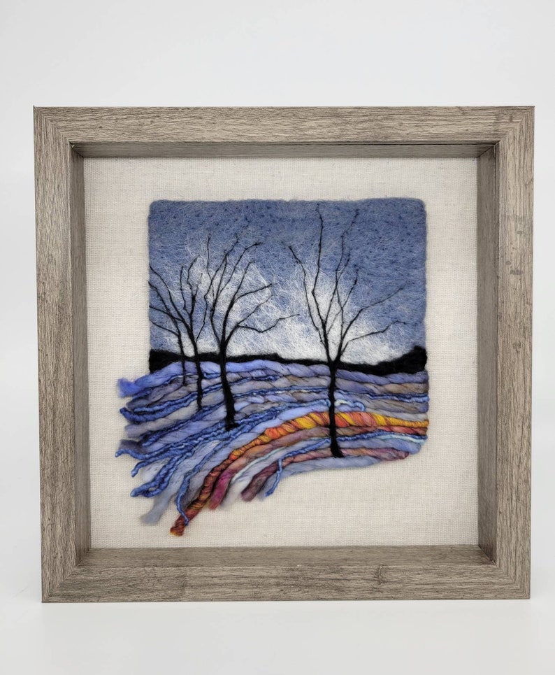 Felt Art Trees Felted Wool Art Wool Painting Wool Art Etsy