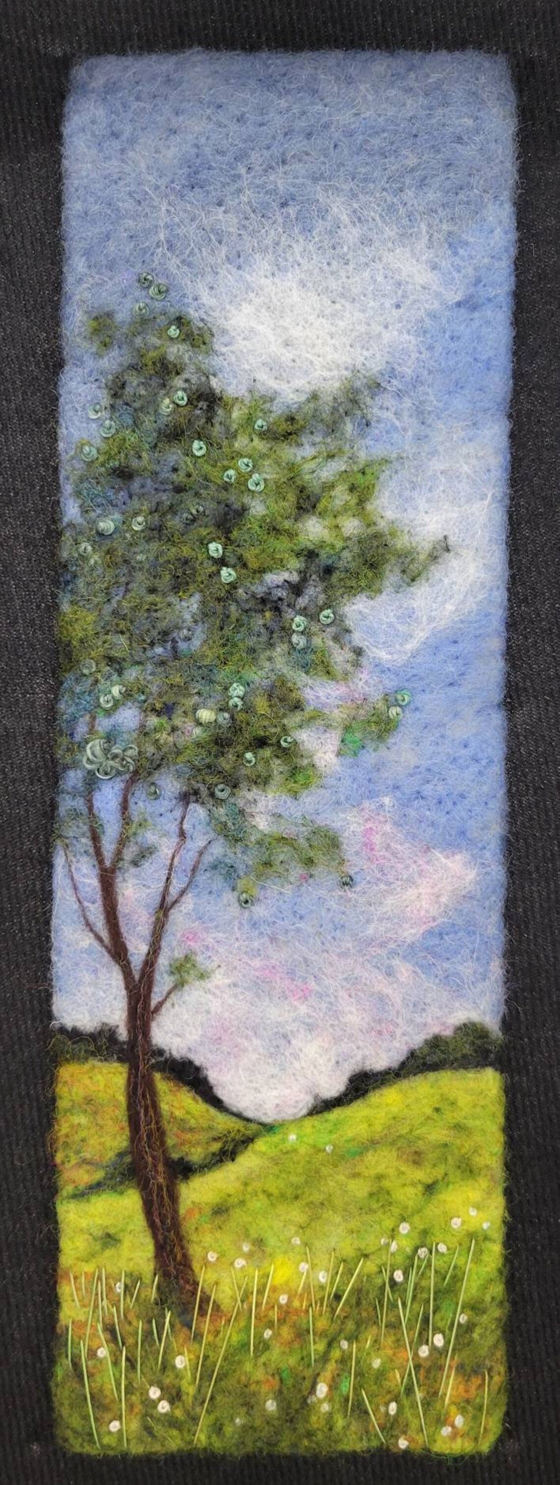 Needle Felted Tree With Wildflowers Felted Wool Art Wool Etsy