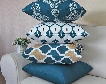 Blue outdoor pillow | Etsy Decorative Outdoor Pillow Cover