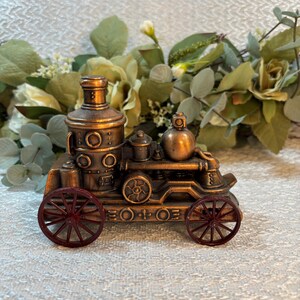 Unique Vintage Steam Locomotive Die Cast Metal Bank in Bronze Made By Banthrico, Inc. Chicago, U.S.A.