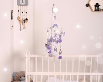 Baby mobile Unicorn. Butterflies mobile. Baby mobile Horse. Lavender mobile. Crib mobile. Minimalist mobile.