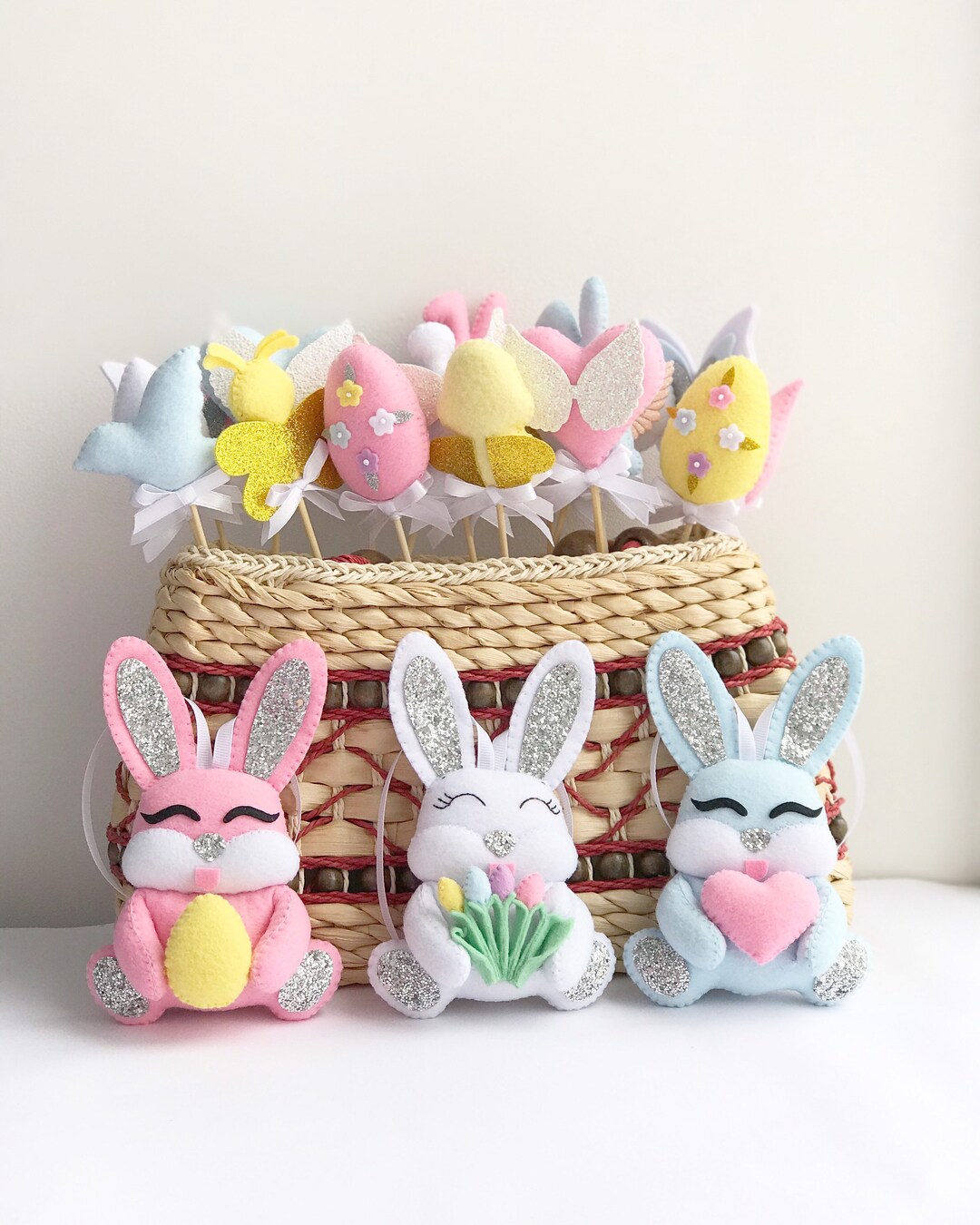 Bunny Felt Toys. Rabbit Gift. Easter Decor. Easter Bunny - Felt Rabbit ...