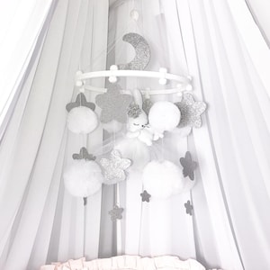 Baby mobile girl - Bunny mobile - Sleeping mobile - Princess mobile - Animals mobile - Crib mobile