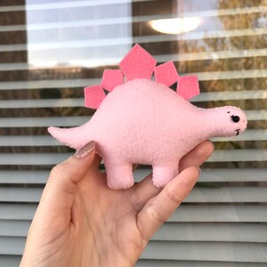 Pink Felt Dinosaur Toys, Dino Nursery Decor, Handmade Dino Decorations, Baby Shower Gift, Fun Room.