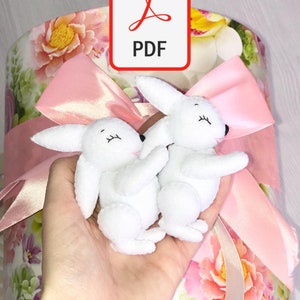PDF Pattern Bunny felt / Cute bunny pattern / Animals pattern felt / Felt rabbit patern / Easter pattern felt