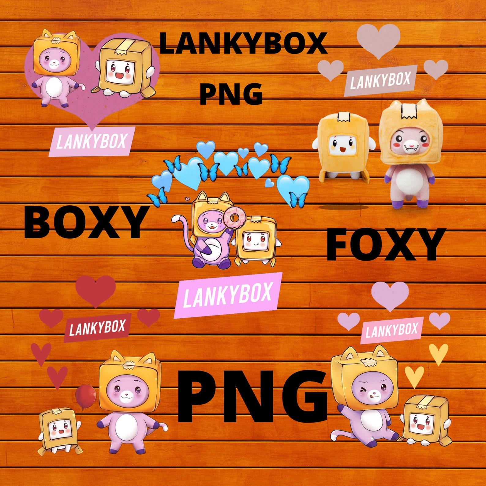 Lanky Box Foxy and Boxy Lankybox PNG Lanky Box Gift Lanky | Etsy