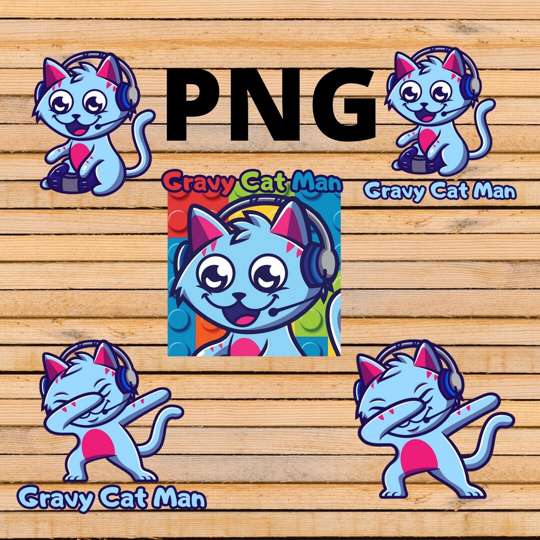 Gravycatman Gamer PNG , Gift for Kids ,youtubers PNG Etsy
