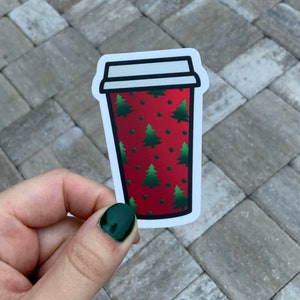 Christmas coffee cup sticker | Christmas sticker