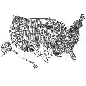 USA Karte schwarz weiß