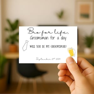 Funny Groomsman Proposal Card: Bro for Life, Suit Up (PDF Digital Download)