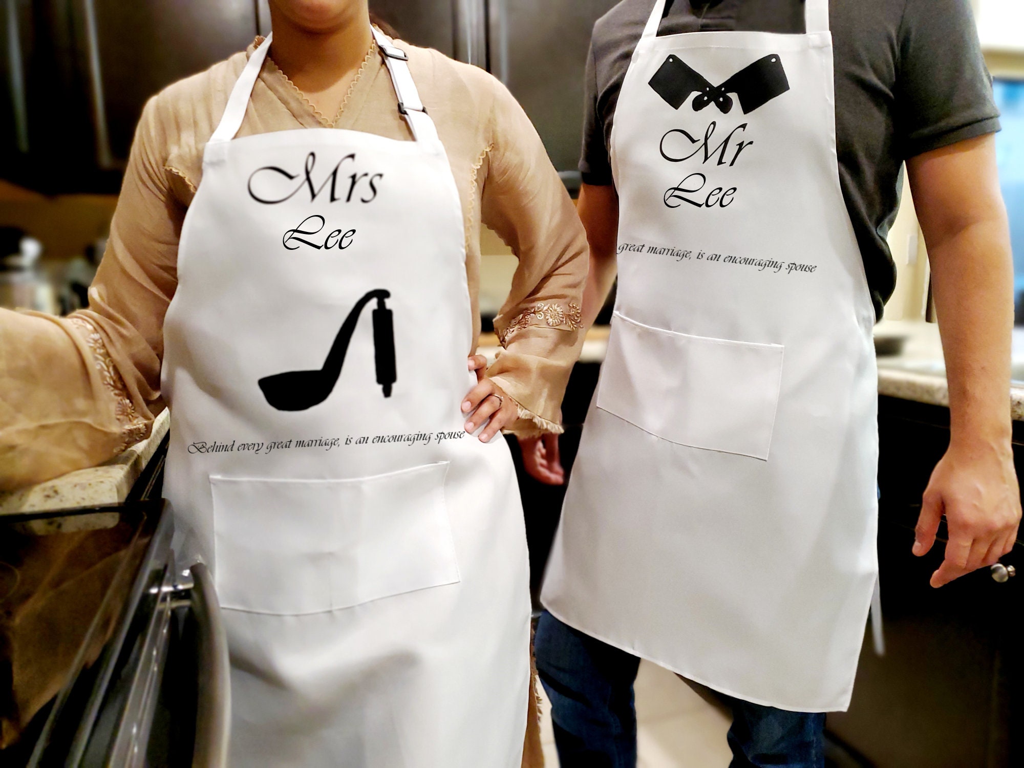  Mr. Mrs. Custom Name Apron, Personalized Couples Apron, High  Quality Cooking Apron, Customizable Kitchen Gift, Men and Women Matching  Gift, Gifts for Valentines Day, Mothers Day, Anniversary, Wedding :  Handmade Products