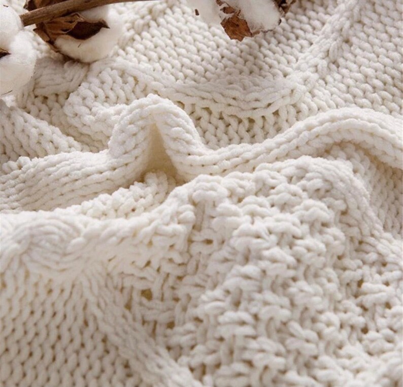 Lambswool throw Scandi throwknitted throw blanket Knitted Etsy