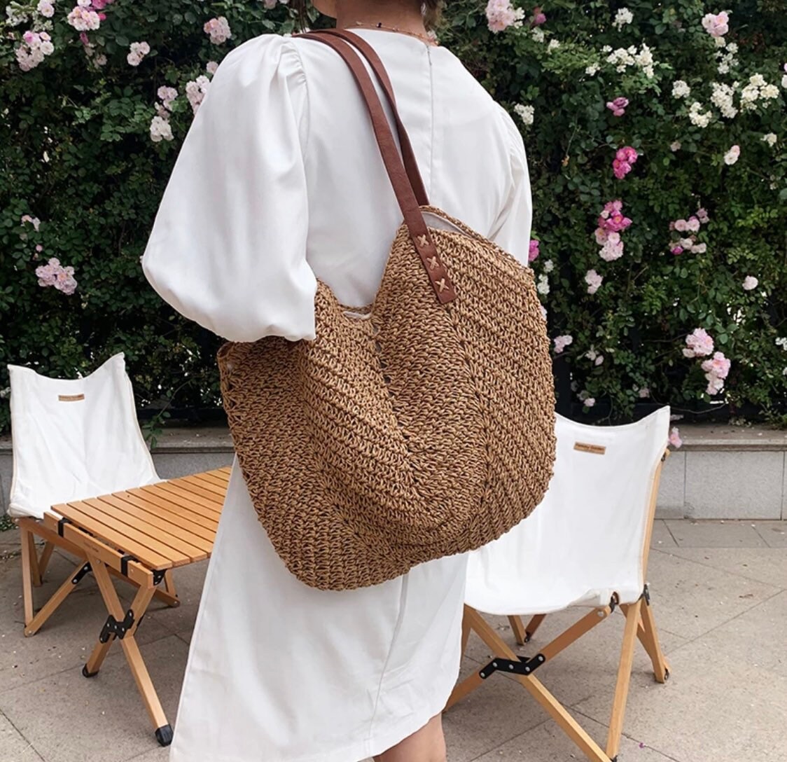 Ladies Straw Shoulder Bag Straw Tote Bag Womens Straw Etsy UK