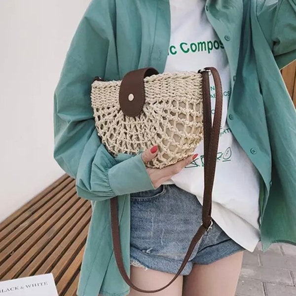 Straw Crossbody Bag Etsy UK