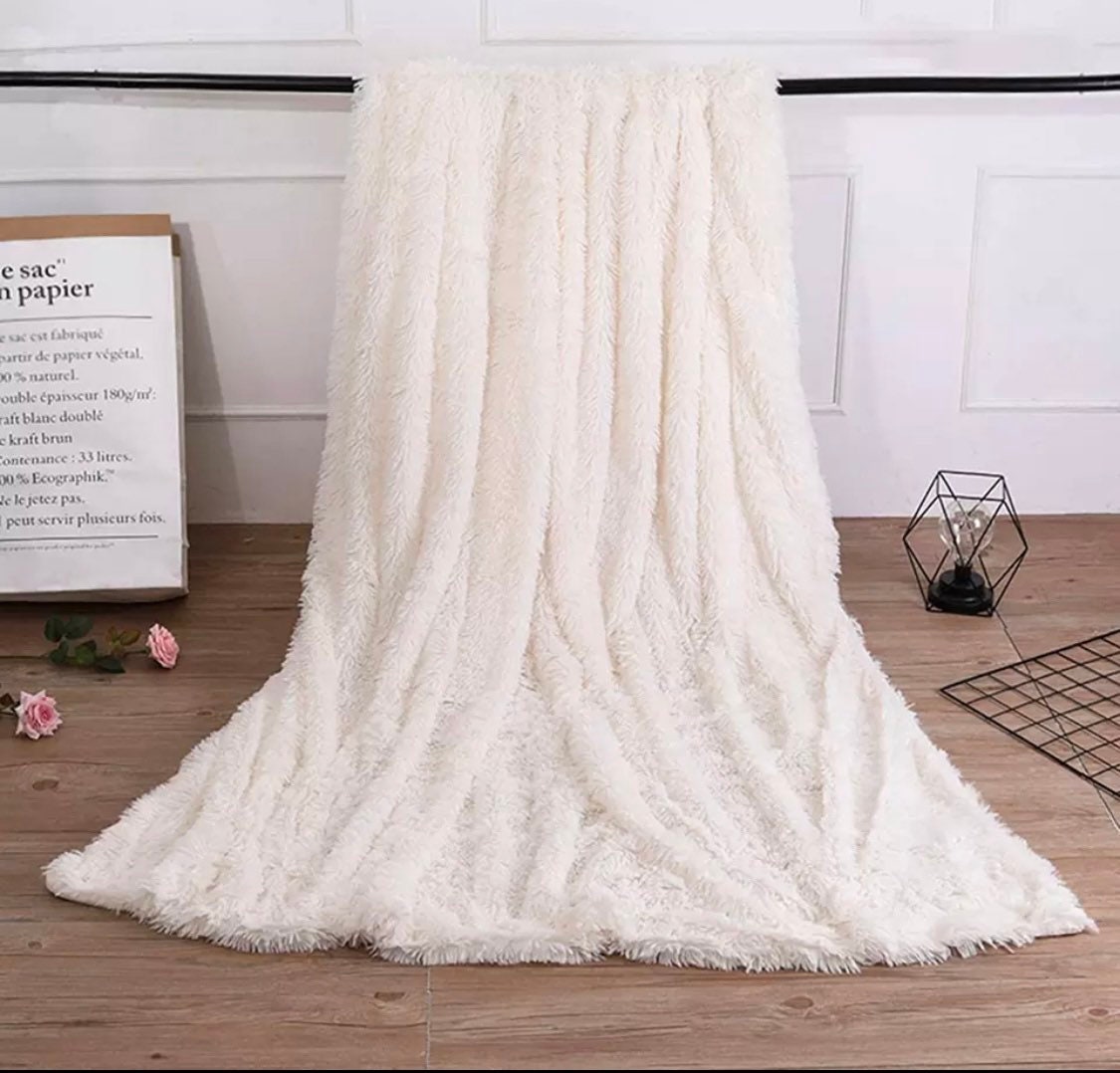Fur Throw Blanket Faux Fur Throw White Faux Fur Throw Etsy UK