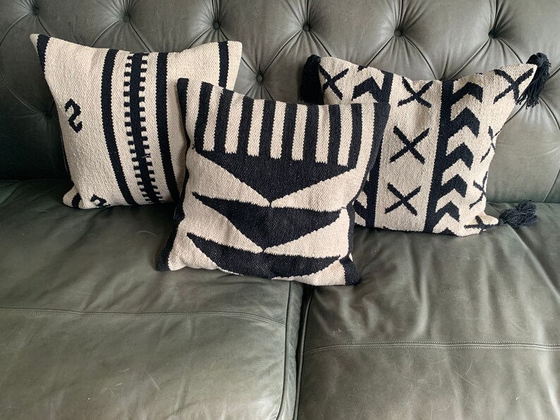 Scandi Cushion Cover Black and White Geometric Cushion Etsy UK