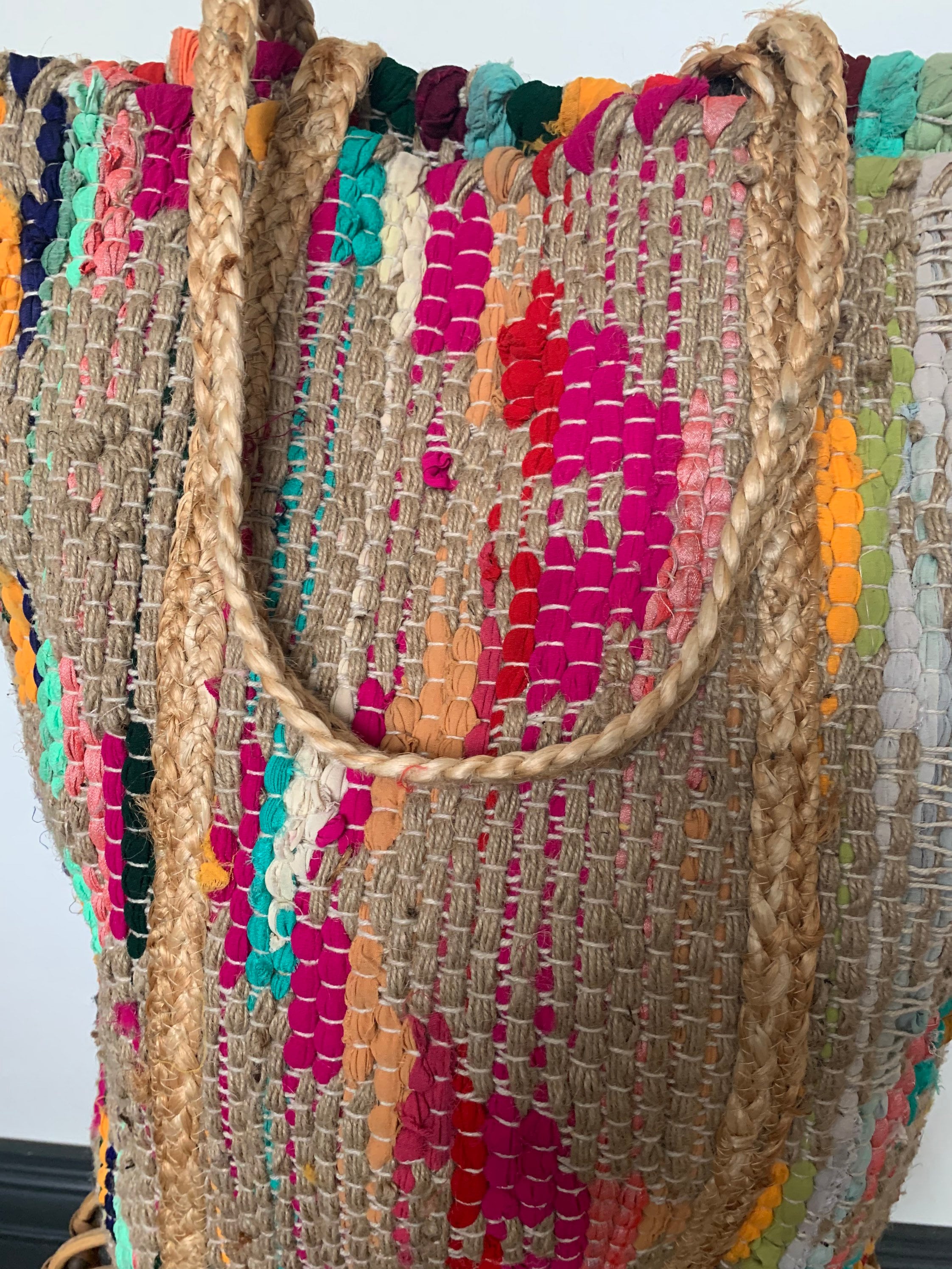 Large Straw Shoulder Bag Ethnic Shopper Bag Beach Bag Etsy