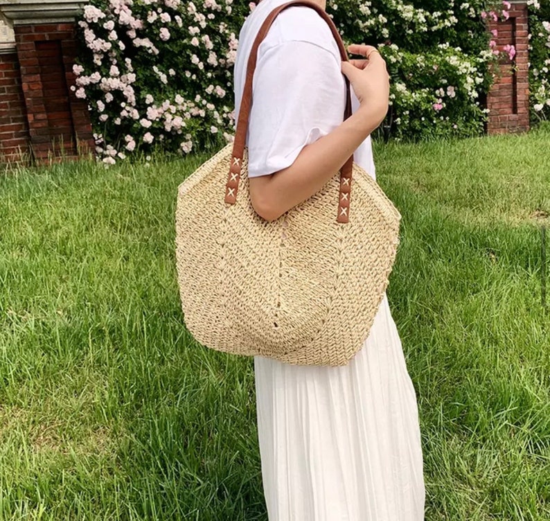 Ladies Straw Shoulder Bag Straw Tote Bag Womens Straw Etsy UK