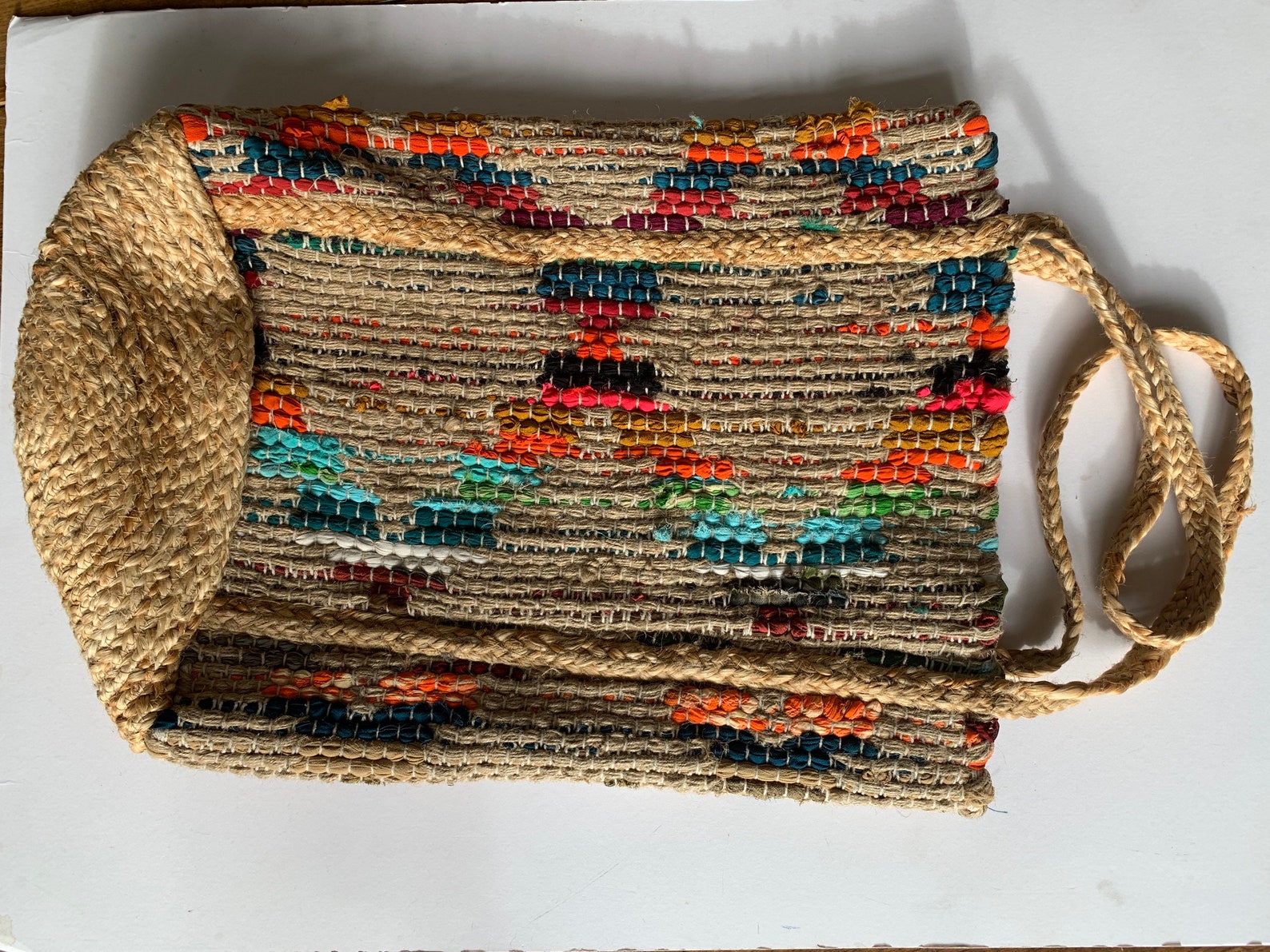 Large Straw Shoulder Bag Ethnic Shopper Bag Beach Bag Etsy