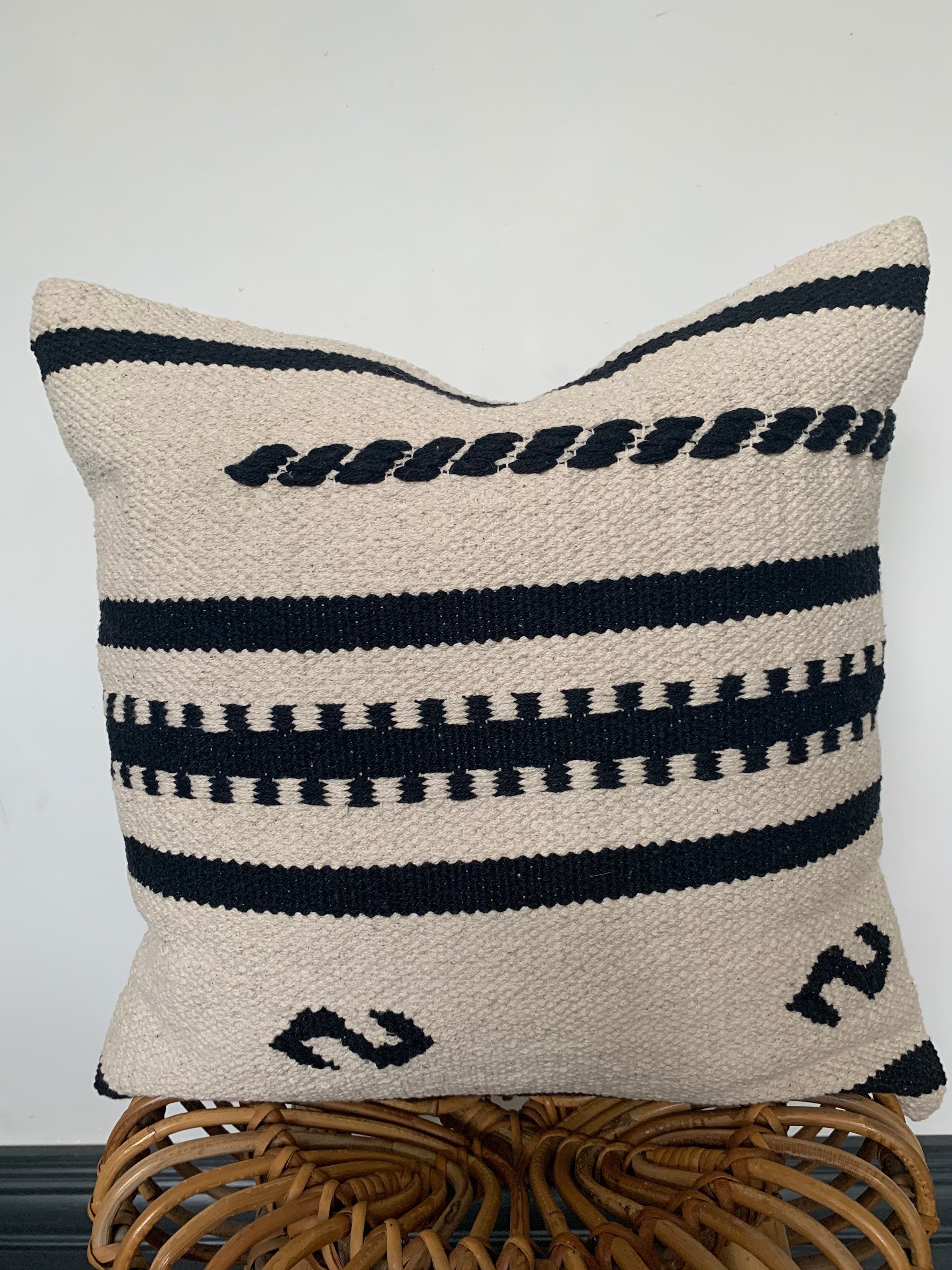 Scandi Cushion Black and White Cushion Ethnic Cushion Kilm Etsy