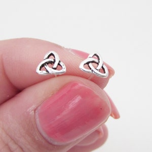 Celtic Knot Design Earrings, Small Sterling Silver 925 Celtic Earrings, Celtic Stud Earrings, Tiny Celtic Earrings