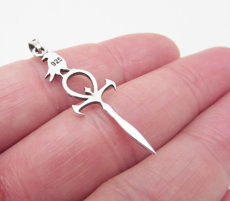 Raven Pendant Jewellery Raven Dagger Pendant Sterling Silver 925 Raven Rest Pendant Silver Raven and Sword Pendant
