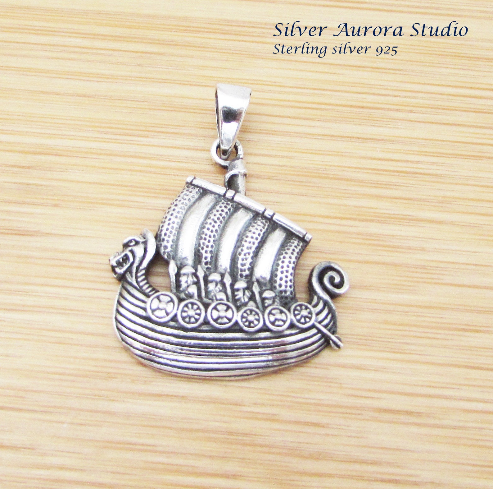 Pendentif Viking En Argent Sterling 925 - Vintage Années 1980, Collier 45 Cm, Fait Main Au Royaume-Uni