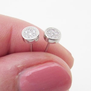 Tiny Sterling Silver 925 Stud Earrings, Small Silver Round Earrings, Minimalist Stud Earrings, Small Dainty Silver Stud Earrings