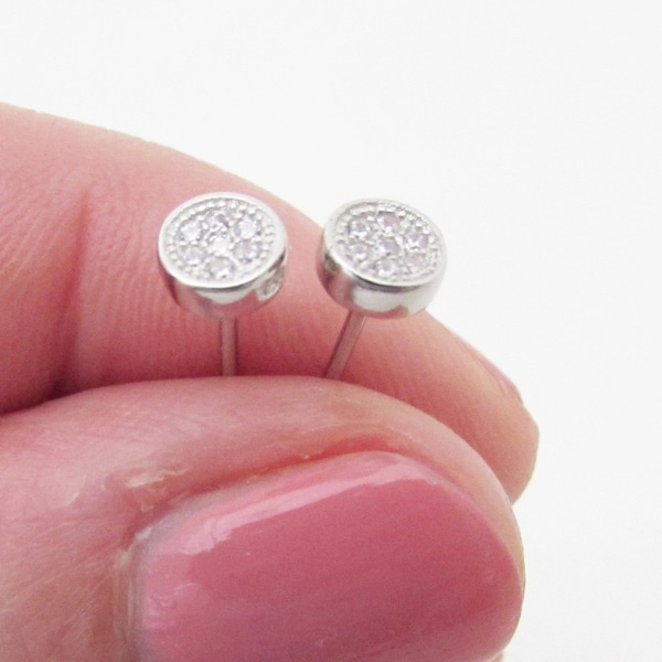 Tiny Sterling Silver 925 Stud Earrings, Small Silver Round Earrings, Minimalist Stud Earrings, Small Dainty Silver Stud Earrings