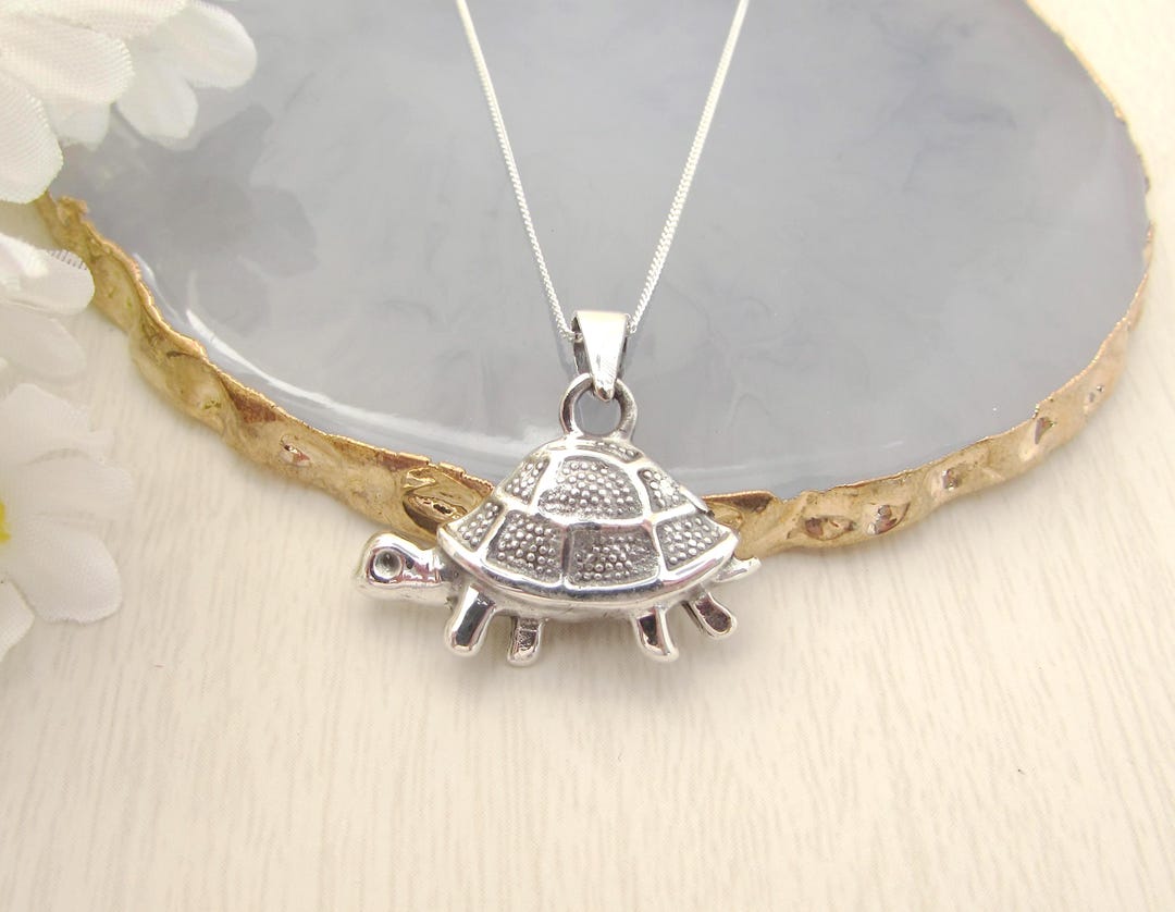 Turtle Chain Sterling Silver Turtle Pendant and Chain: Sea Turtle Jewellery Gift ...