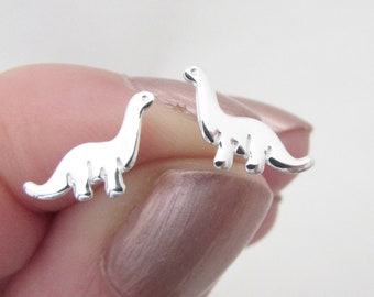 Tiny Sterling Silver 925 Dinosaur Earrings, Sterling Silver Dinosaur Studs, Small Dinosaur Stud Earrings, Dinosaur Jewellery