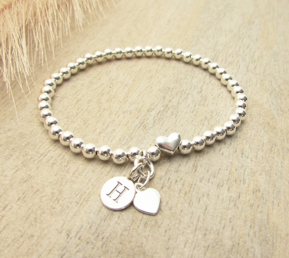 ●TATIANA● Silver 925 Mini Heart Clear Bead Bracelet BR1796 Return to Tiffany® Pink Heart Tag Bead Bracelet in Silver, 4