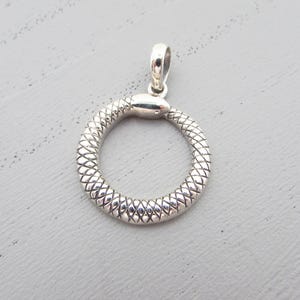 Small Snake Sterling Silver Pendant, Silver Snake Pendant, Coiled Snake Sterling Silver Pendant, Gothic Snake Pendant Necklace