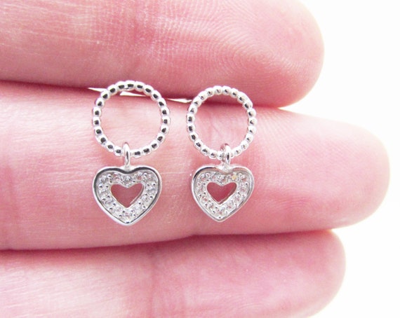 アクセサリー HEART SILVER EARRING Sterling Silver 925 Circle Earrings, Small Silver Round Rope