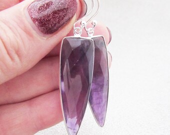 Orecchini Pendenti A Farfalla In Argento 925 Con Cristallo Viola - Gioielli Ipoallergenici Con Ametista, Regalo Per Donne E Ragazze In Scatola Regalo