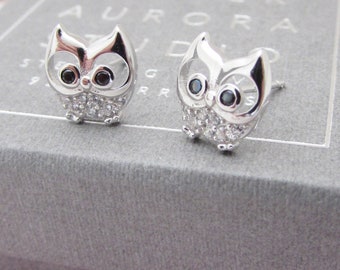 FOY-MALL Cute Rose Gold Plated Owl Crystal Stud Earrings ED1222M FOY-MALL Cute Rose Gold Plated Owl Crystal Stud Earrings ED1222M