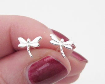 Polished Dragonfly Post Earrings In 925 Sterling Silver 10.6x10.9 mm Polished Dragonfly Post Earrings In 925 Sterling Silver 10.6x10.9 mm