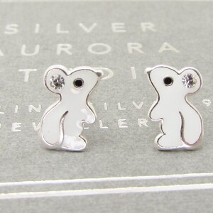 Sterling Silver Mouse Stud Earrings With CZ - Hypoallergenic Animal Jewelry For Women