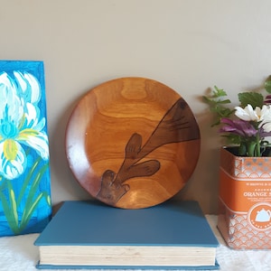 Mid-Century Carved Wooden Plate