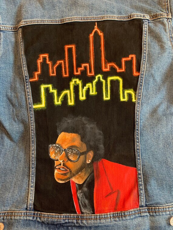 efletchdesigns The Weeknd After Hours Custom Painted Denim Jacket