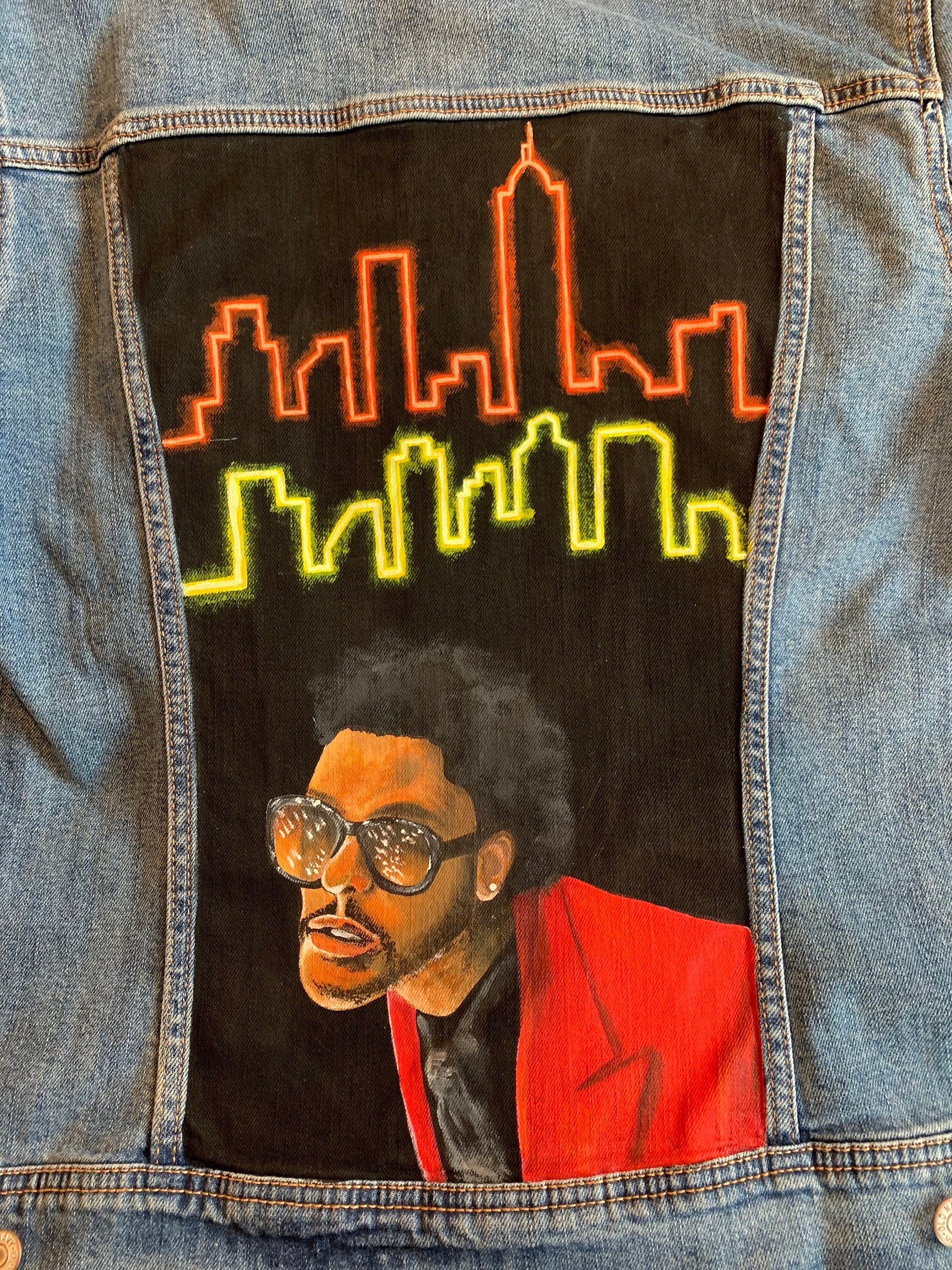 Hand Painted Custom Denim Jacket THE WEEKND 